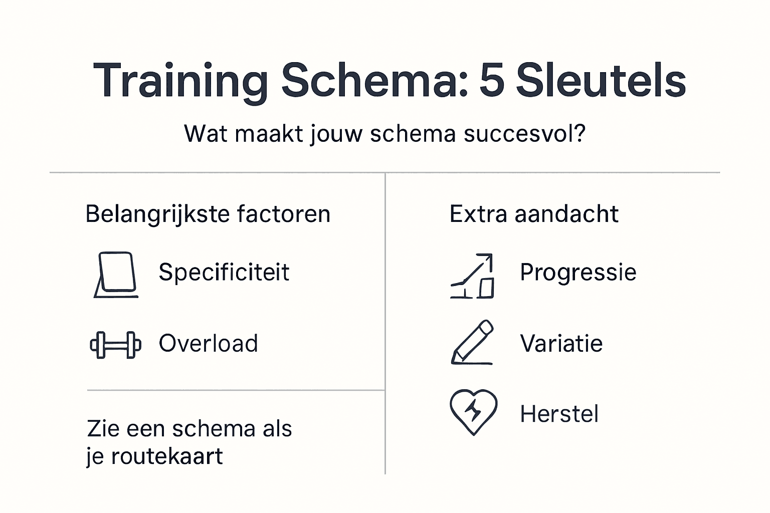 Visuele trainingsgids: de vijf belangrijkste pijlers op een rij