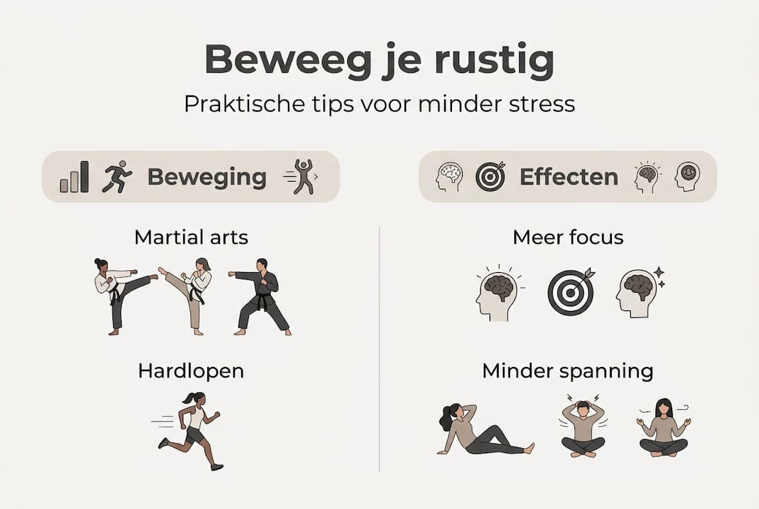Infographic: Beweegadvies voor het omgaan met stress en woede
