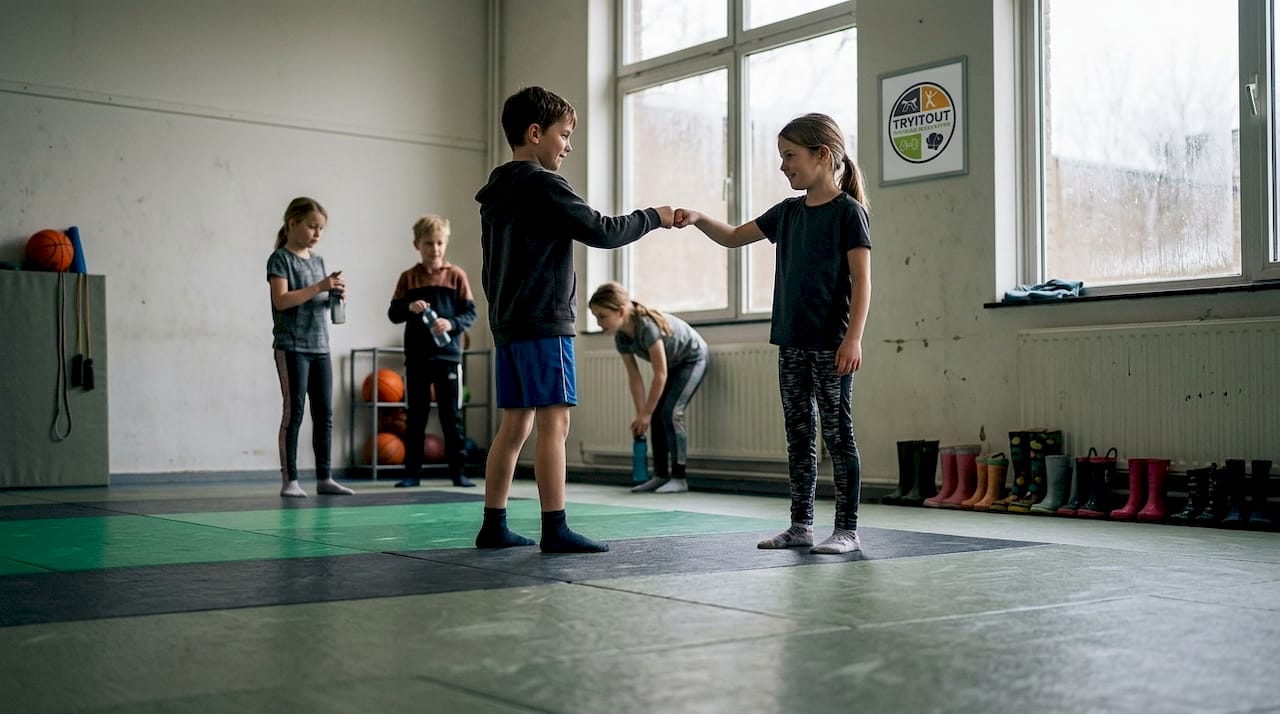 In de gymzaal zijn kinderen samen actief bezig.