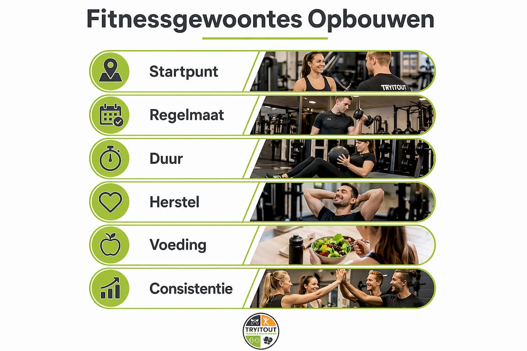 Infographic: zo bouw je stap voor stap een gezonde fitnessroutine op