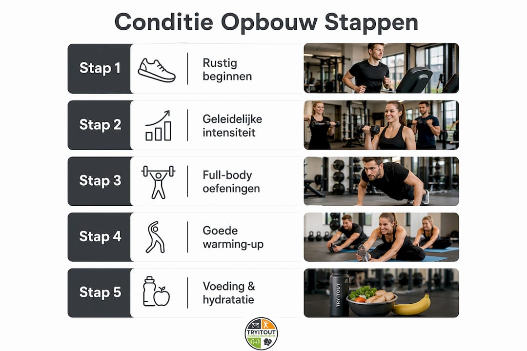 Overzichtelijke infographic: zo bouw je stap voor stap je conditie op