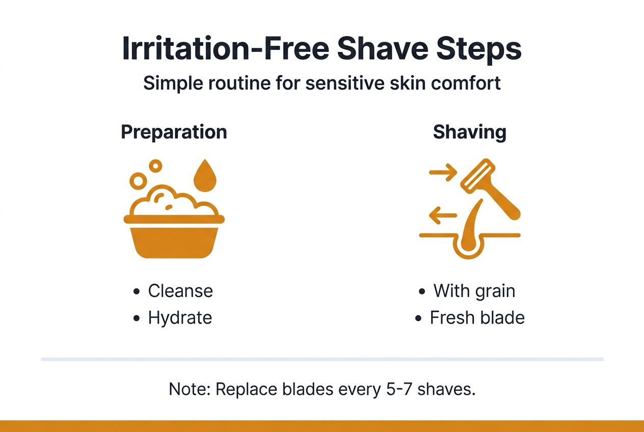Infographic showing gentle shaving routine steps