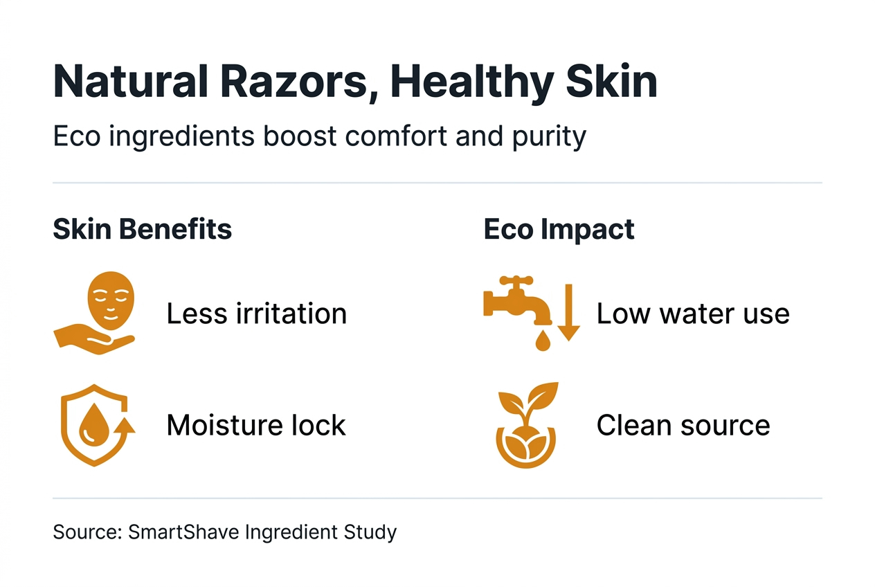 Infographic showing natural razor benefits