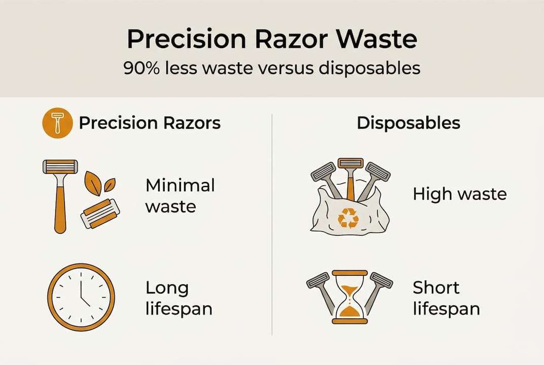 Infographic contrasting precision and disposable razor waste