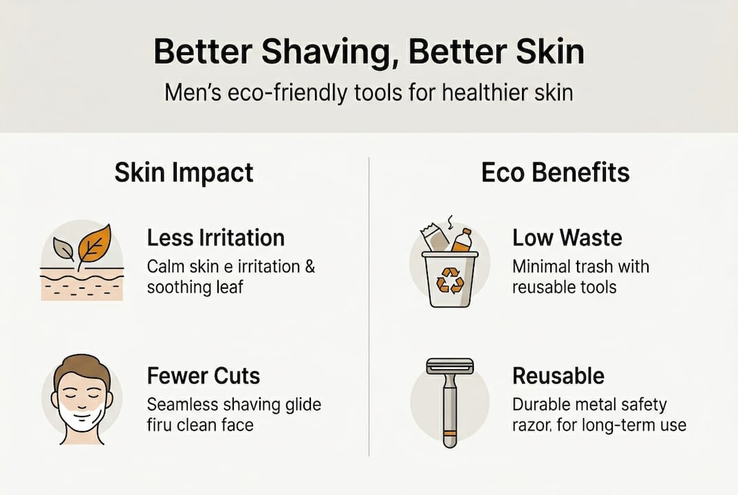 Infographic about eco-friendly shaving benefits for men
