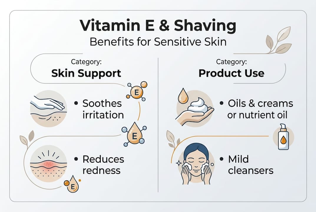 Infographic vitamin E benefits shaving sensitive skin