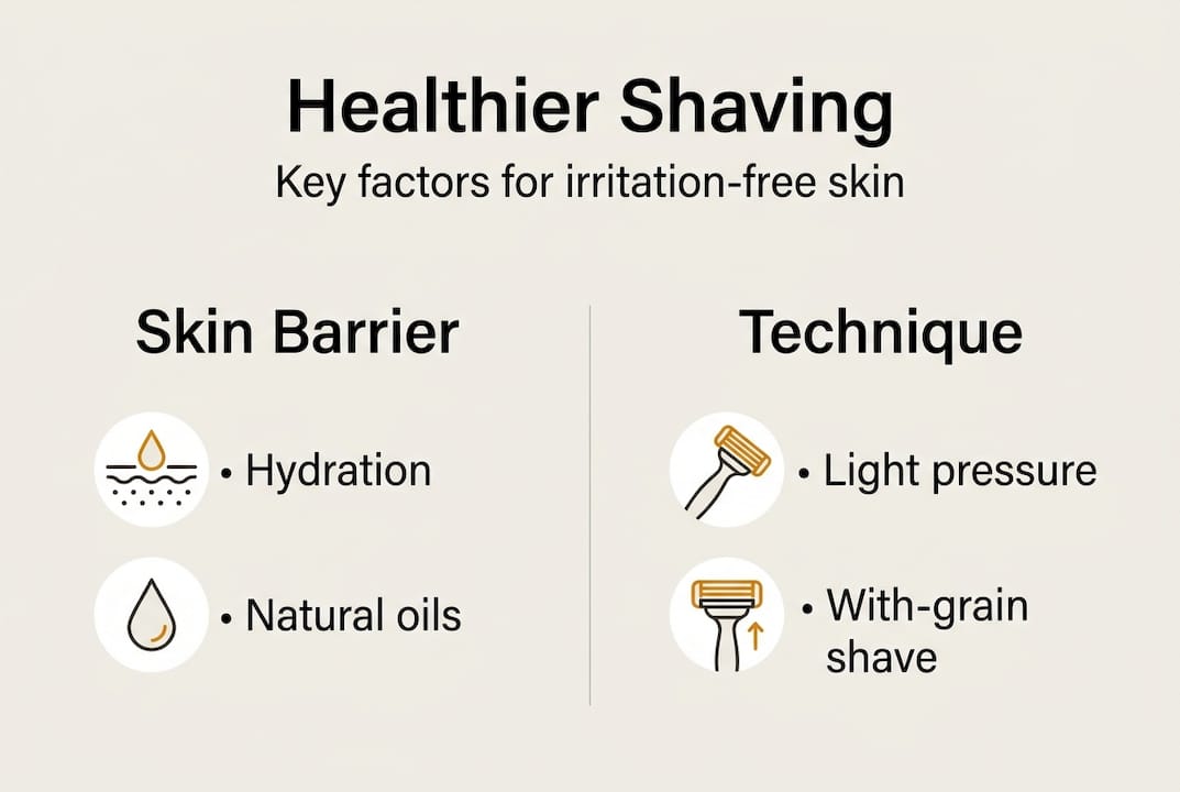 Infographic about healthy, irritation-free shaving