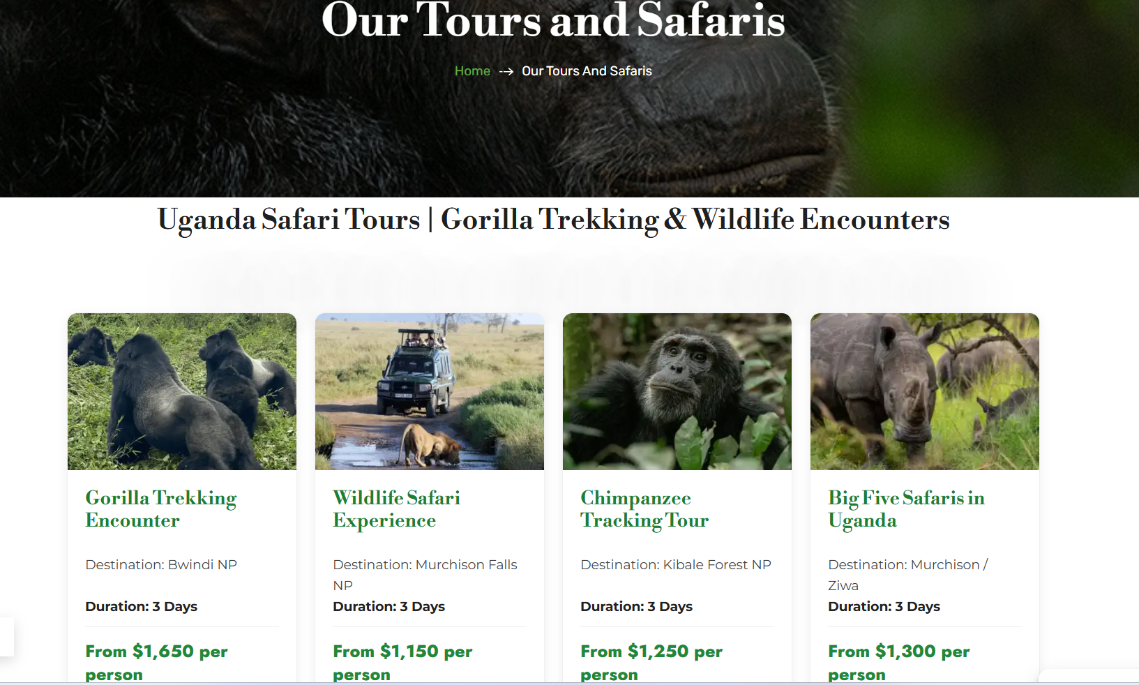 PawMac Safaris tailored safari options
