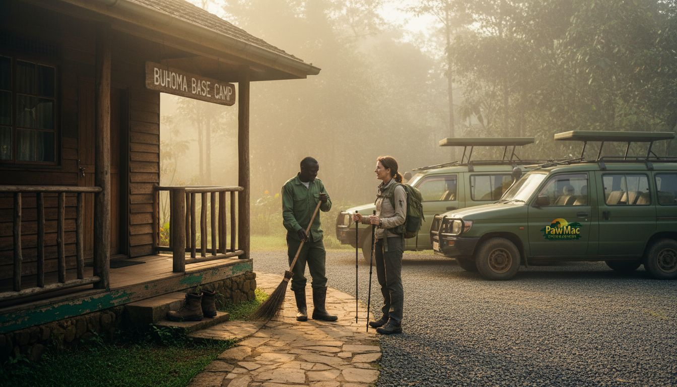 Buhoma lodge entrance in Bwindi National Park