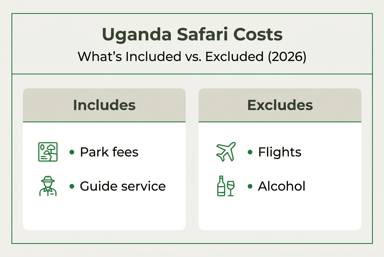 Infographic of Uganda safari cost breakdown