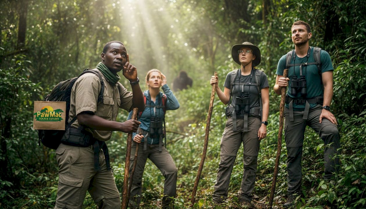 Trekkers spot gorillas deep in Ugandan forest