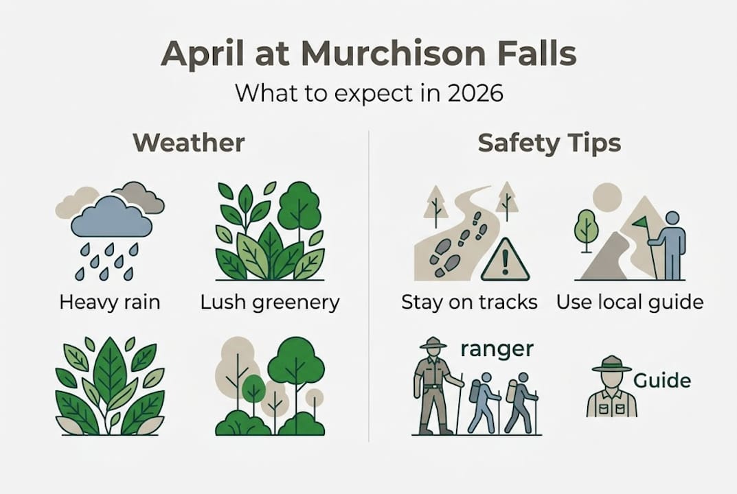 Infographic overview of April Murchison Falls conditions