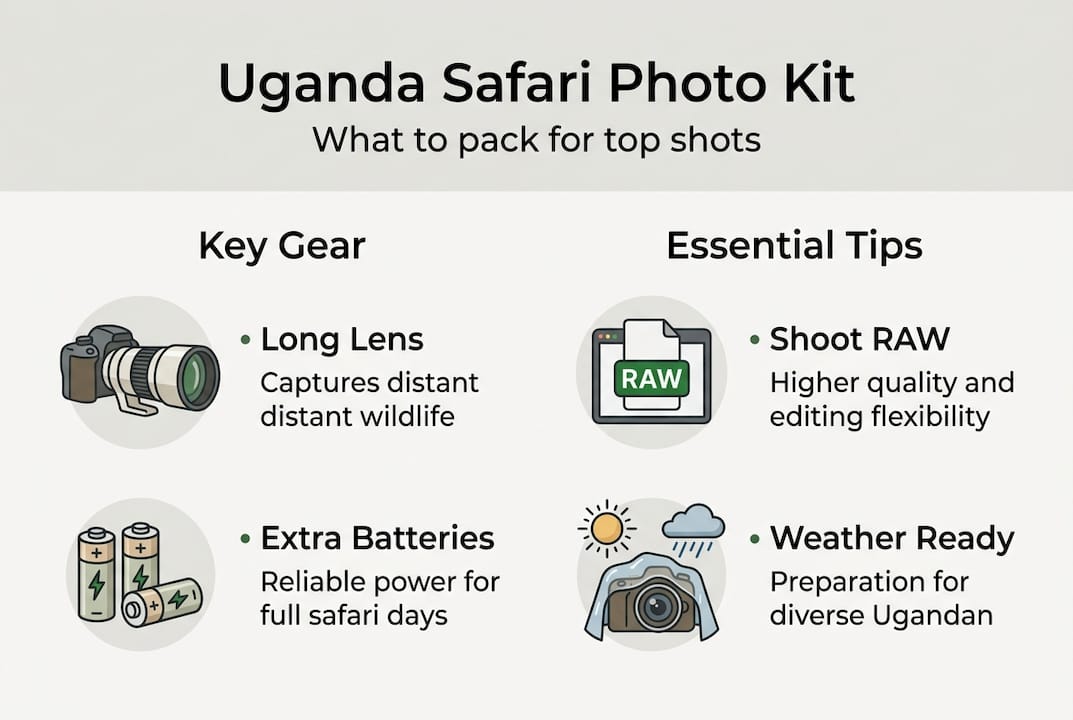 Infographic Uganda safari photo kit essentials