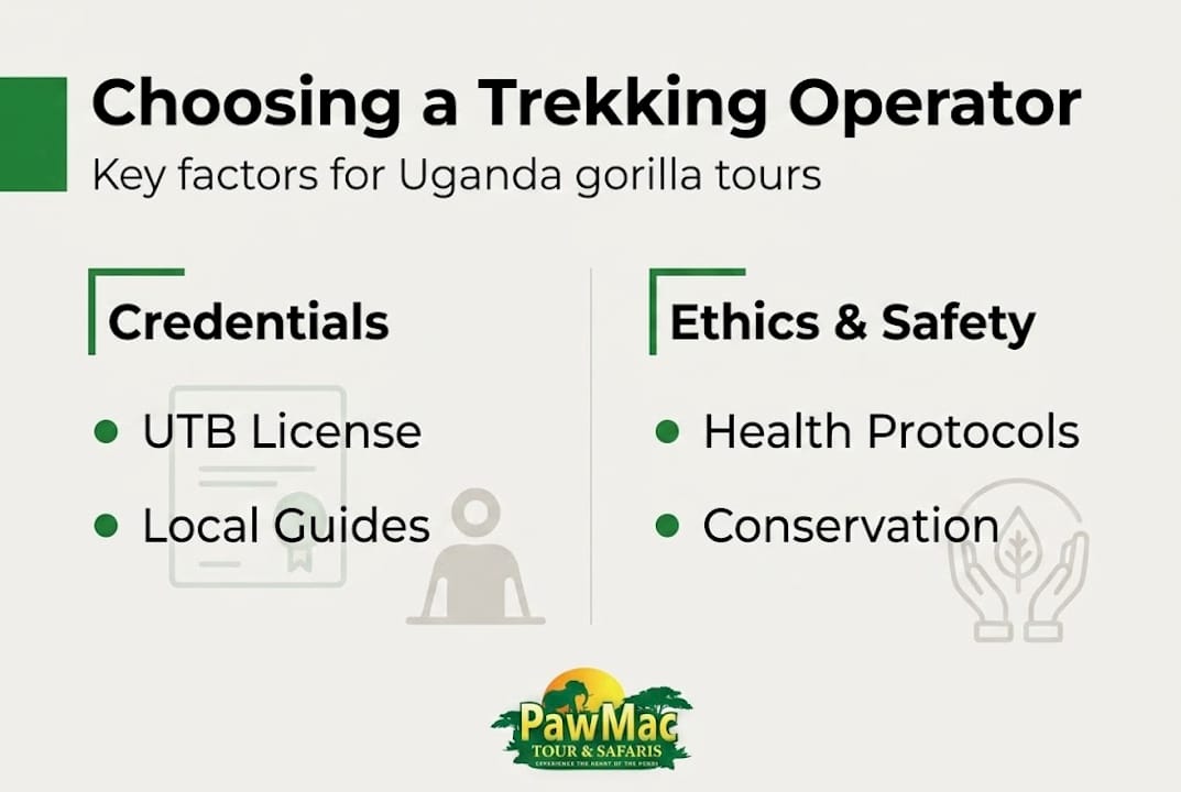 Infographic about comparing gorilla trekking operators