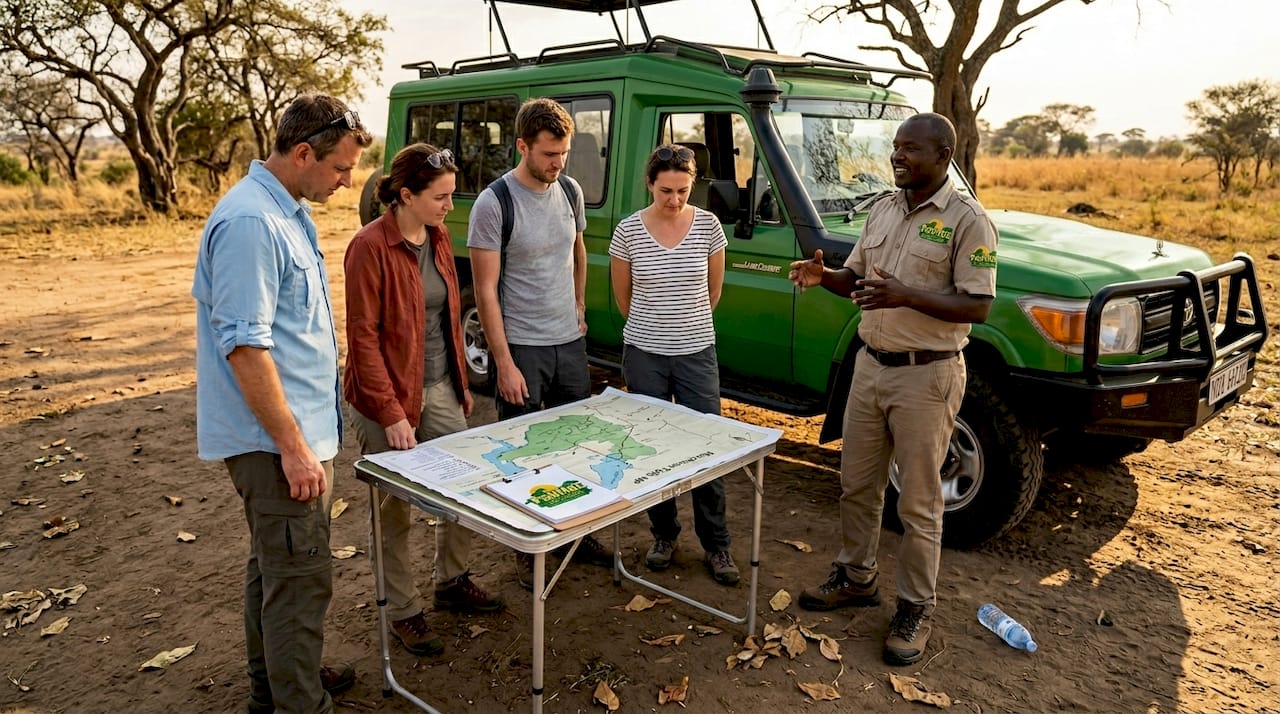 Guide explaining safari terms in multiple languages