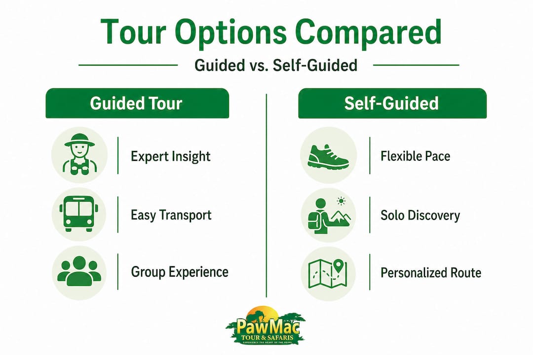 Infographic comparing Kampala tour options