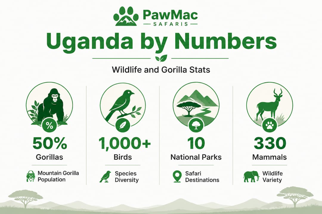 Infographic shows Uganda wildlife and gorilla stats