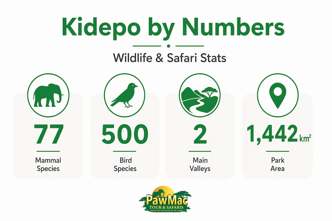 Kidepo Valley National Park key facts infographic
