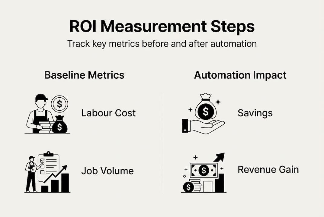 Infographic outlining steps to measure roi