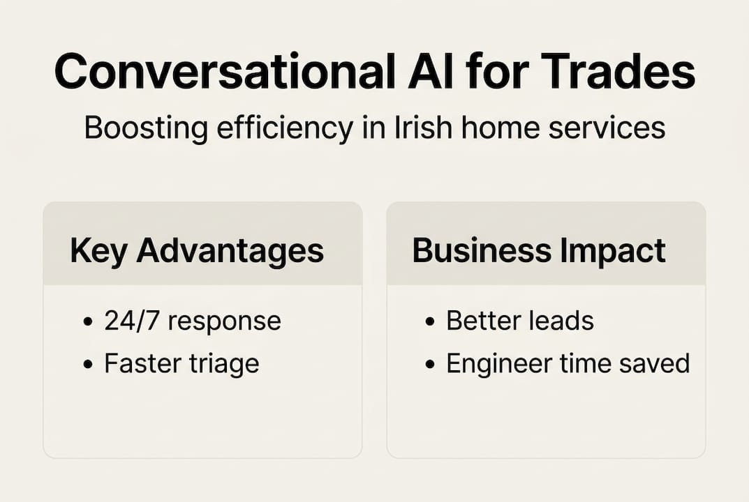 Infographic showing AI benefits for Irish trades