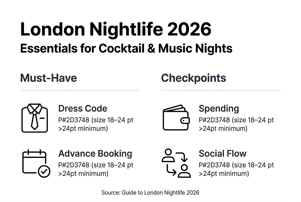Infographic on London nightlife essentials and planning