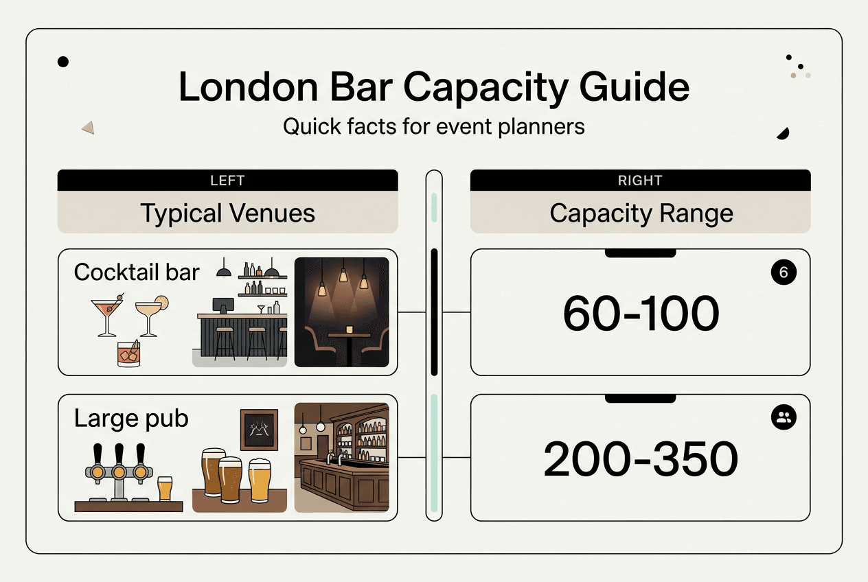 Infographic with London bar capacity ranges