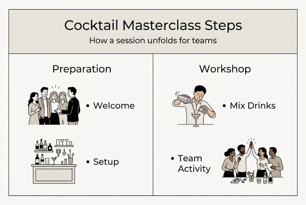 Infographic showing masterclass steps for teams