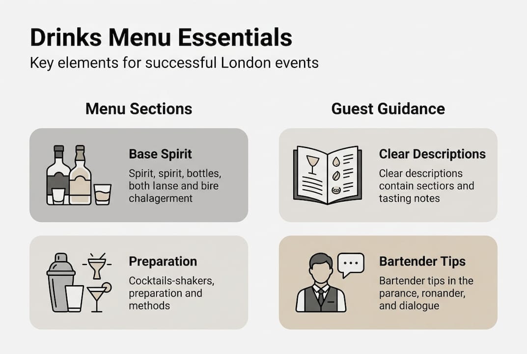 Infographic outlining drinks menu essentials for events