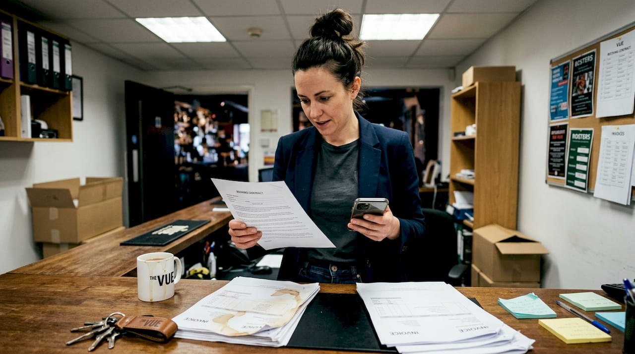 Manager doing final event booking check