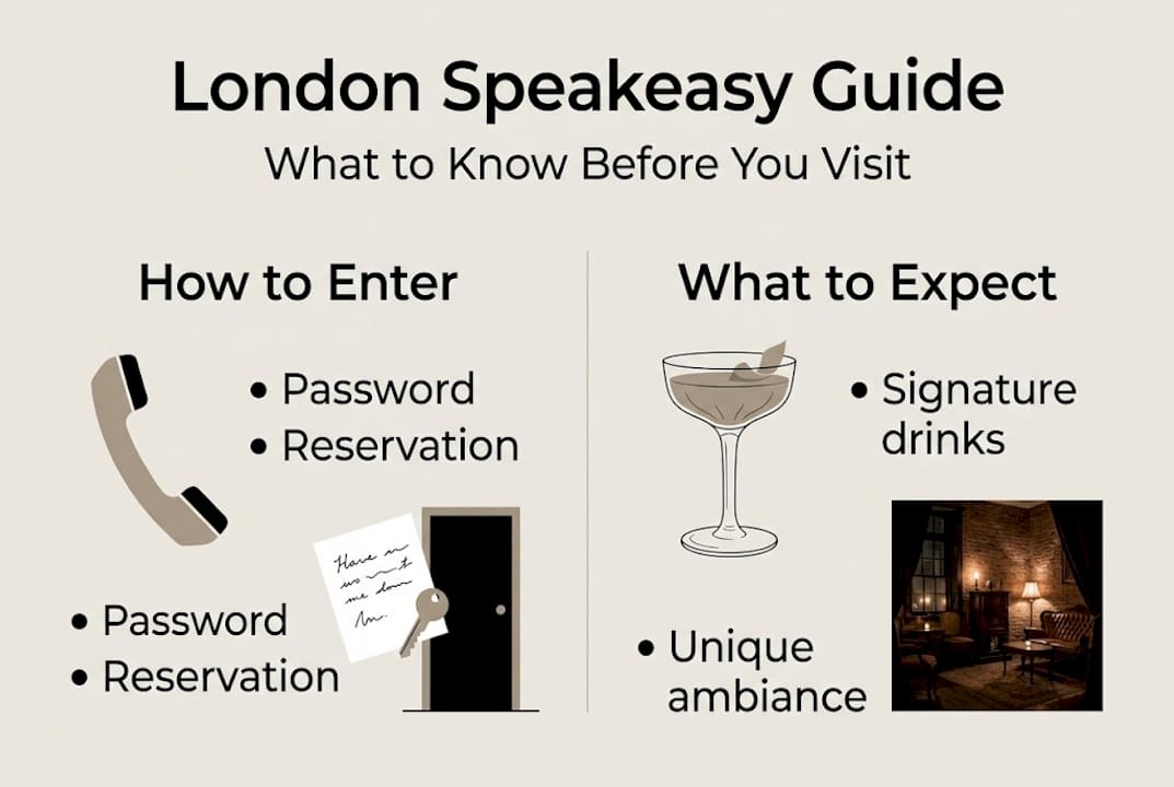 Infographic guide with entry tips and features