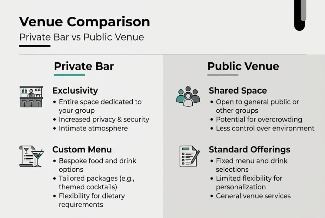Infographic comparing private and public venues