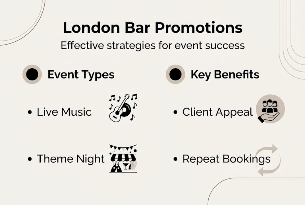 Infographic of London bar promotion strategies