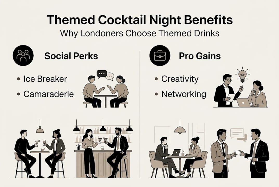 Infographic with social and professional benefits