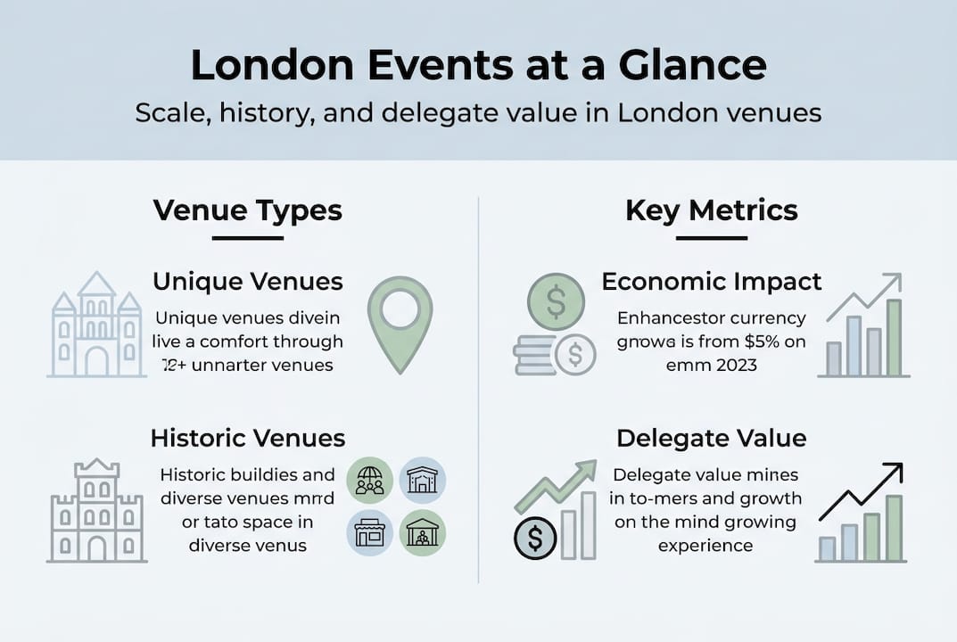 Infographic on London event venue statistics