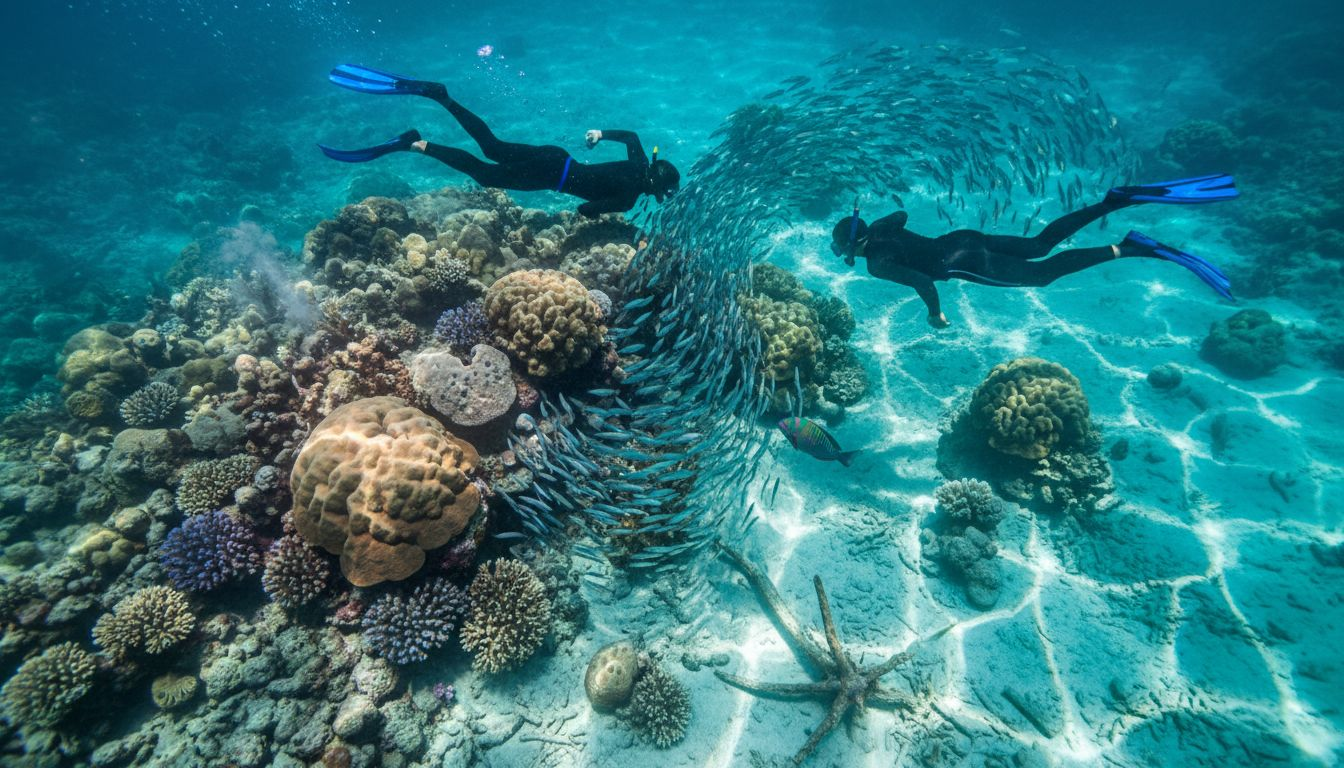 Colorful Bali reef with fish and coral