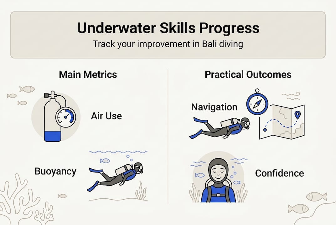 Infographic showing skills progress and outcomes