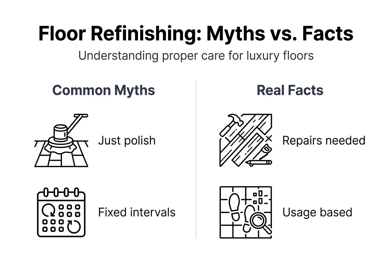 Infographic shows common floor refinishing myths and facts