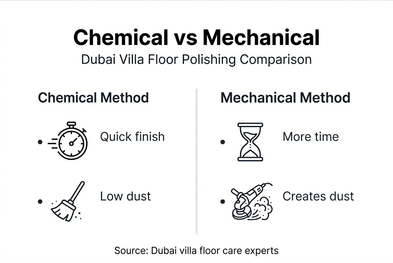 Infographic comparing floor polishing methods