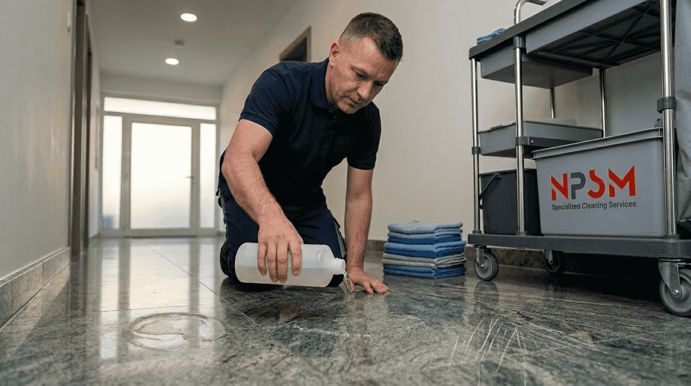 Granite floor polishing process step by step