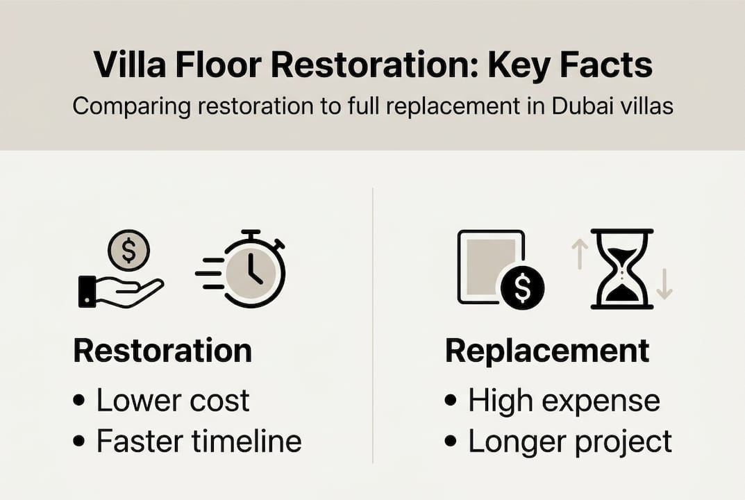 Infographic comparing restoration and replacement