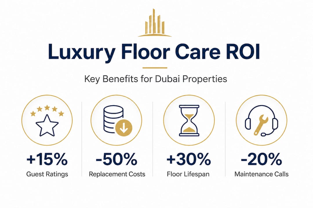 Infographic highlighting floor care ROI statistics