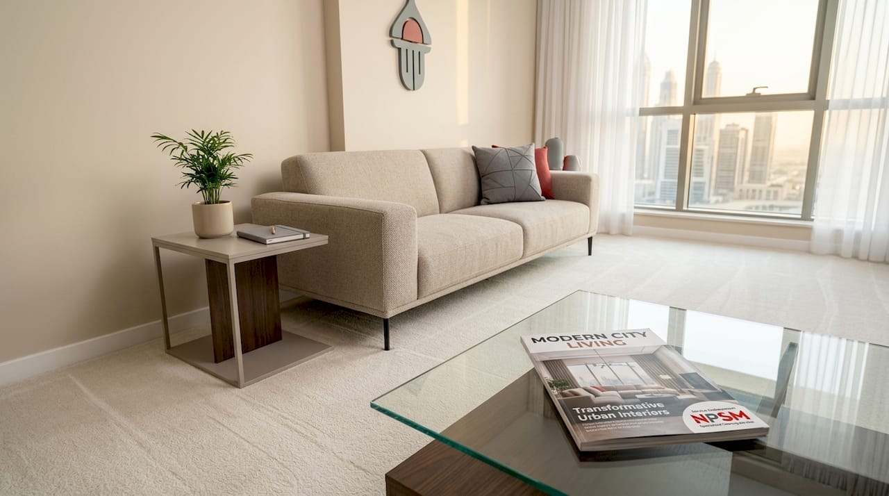Freshly painted Dubai apartment interior room