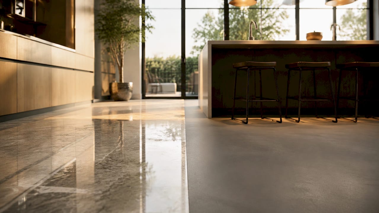 Comparison of polished vs honed marble floors