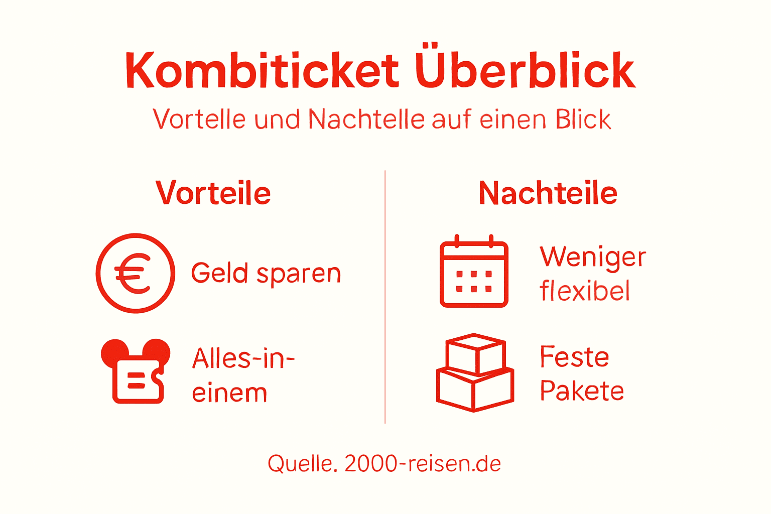 Infografik: Disneyland Kombiticket – Pro & Contra auf einen Blick