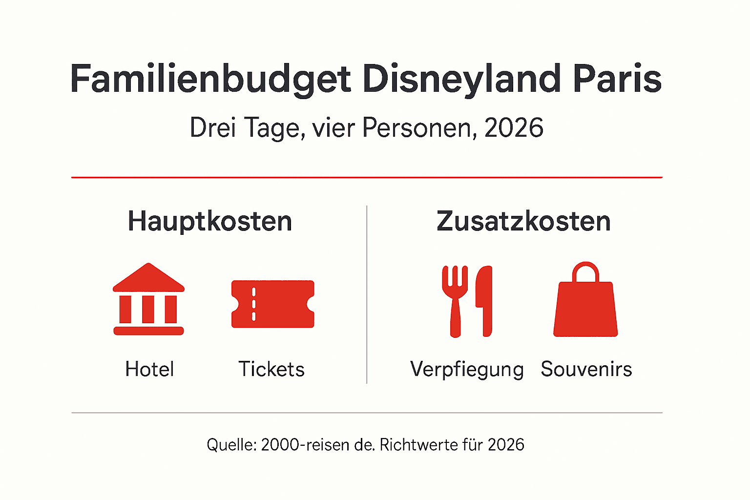 Übersicht: Was kostet ein Familienausflug nach Disneyland Paris?
