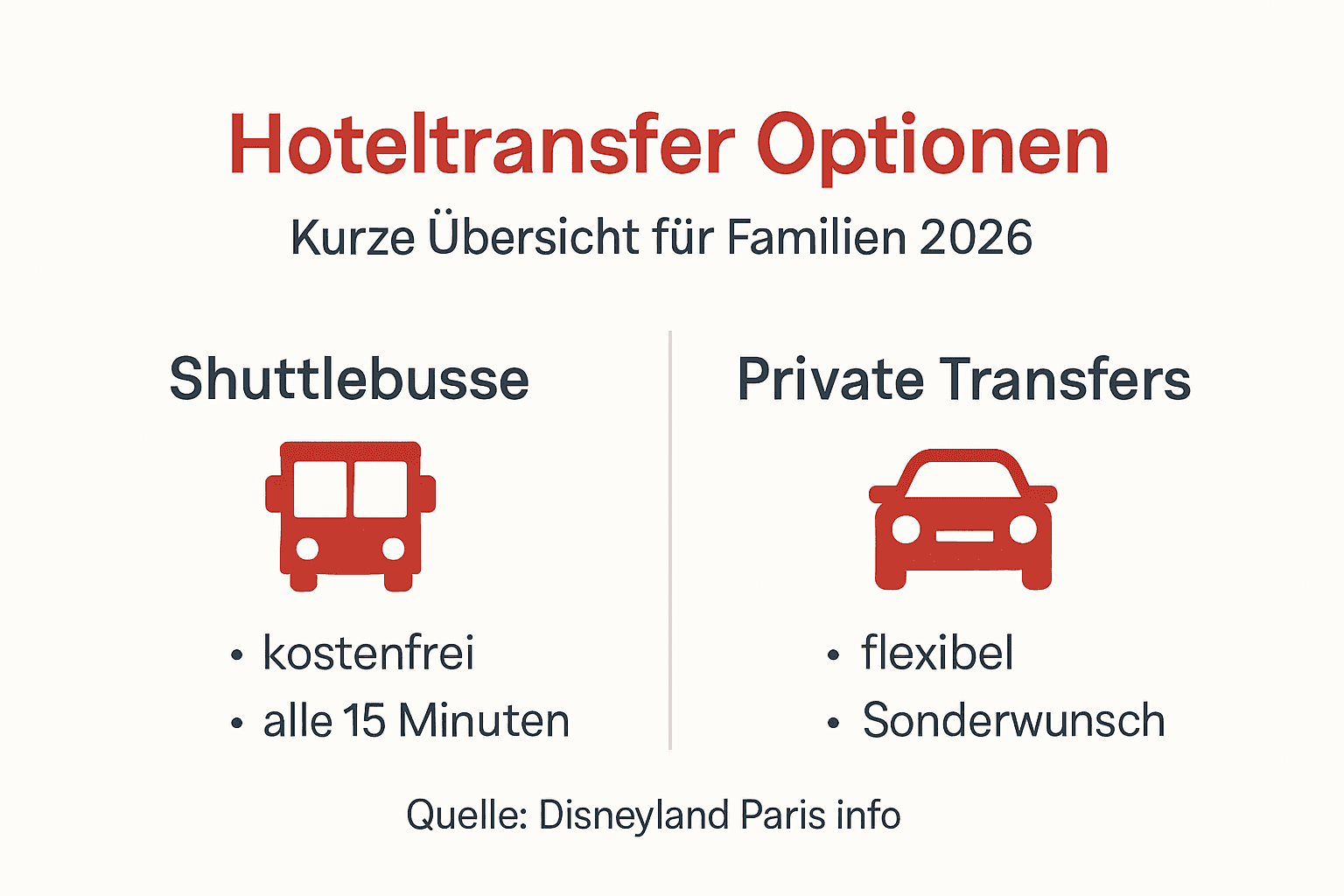 Übersicht: Die besten Transfermöglichkeiten vom Hotel nach Disneyland Paris