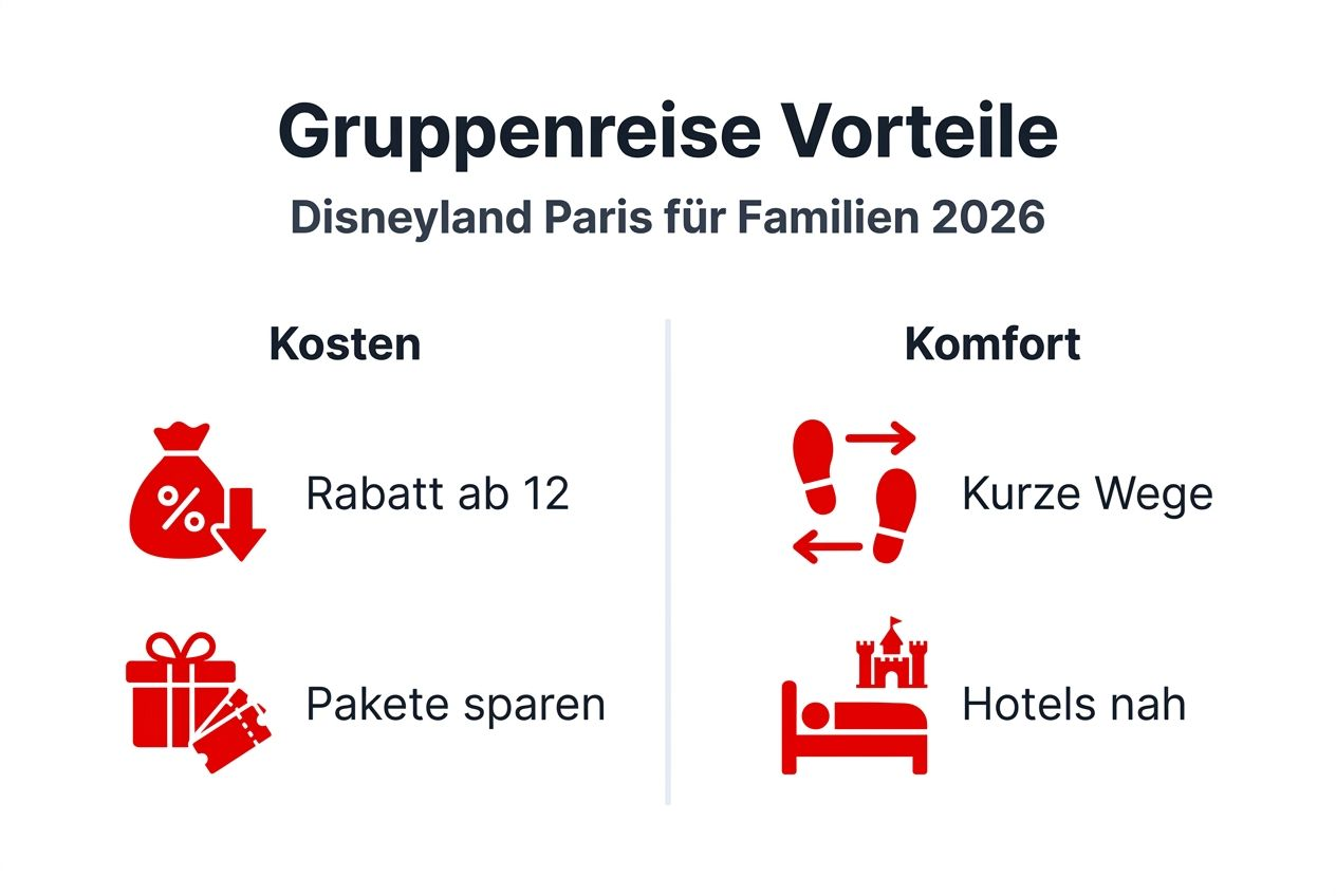Infografik: Die Vorteile einer Gruppenreise nach Disneyland Paris