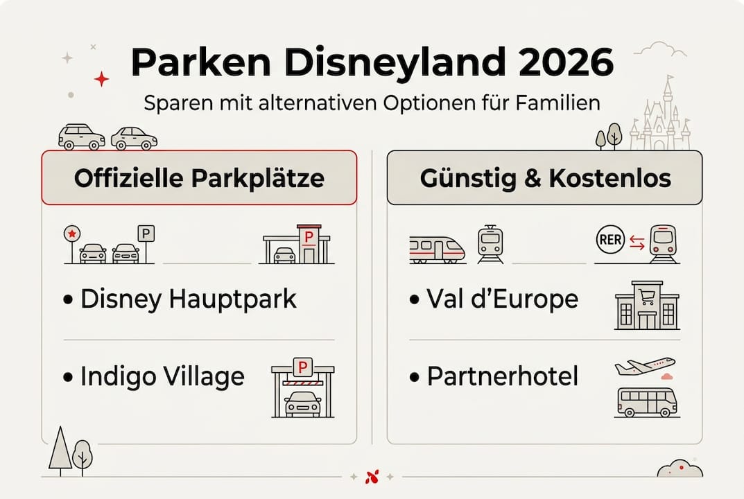 Übersicht: Günstige Parkmöglichkeiten für Disneyland Paris