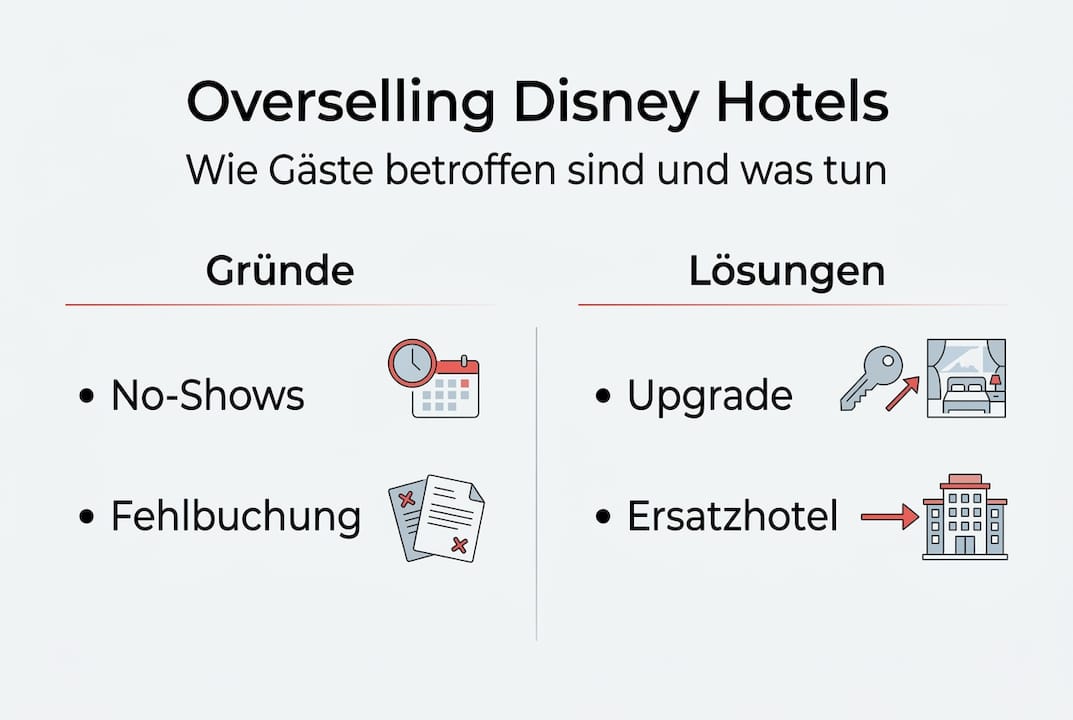 Infografik: Lösungen für Überbuchungen in Disney Hotels