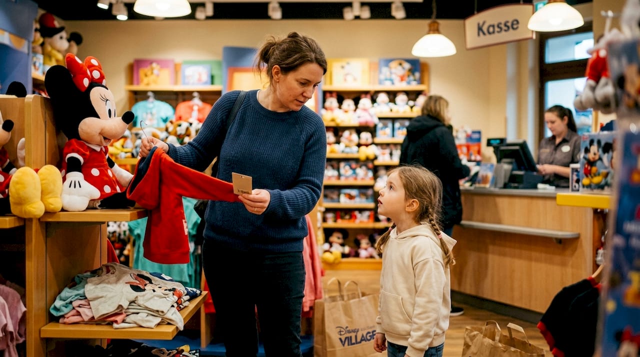 Gemeinsamer Shopping-Tag von Mutter und Tochter im Disney Village